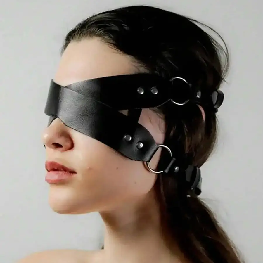 Modna maska Seksowna skóra PU Pół twarzy Bondage Cage Punk Halloween Party Maski Cosplay Fetysz Nowe i unikalne akcesoria dla kobiet