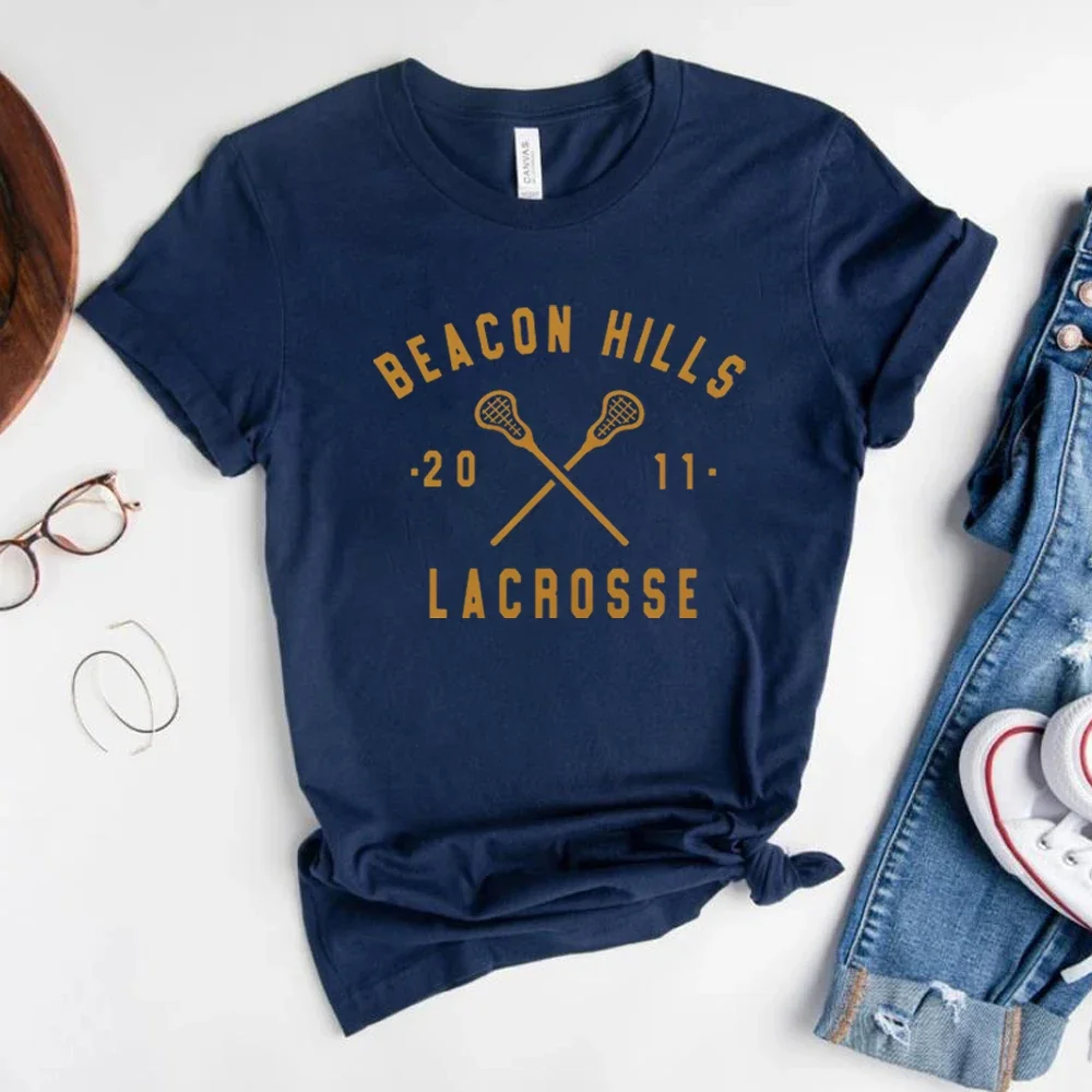 Beacon Hills T Shirt Beacon Hills Lacrosse T Shirts  Fashion Unisex Harajuku Tops Stilinski Varsity Graphic Tees College Tops