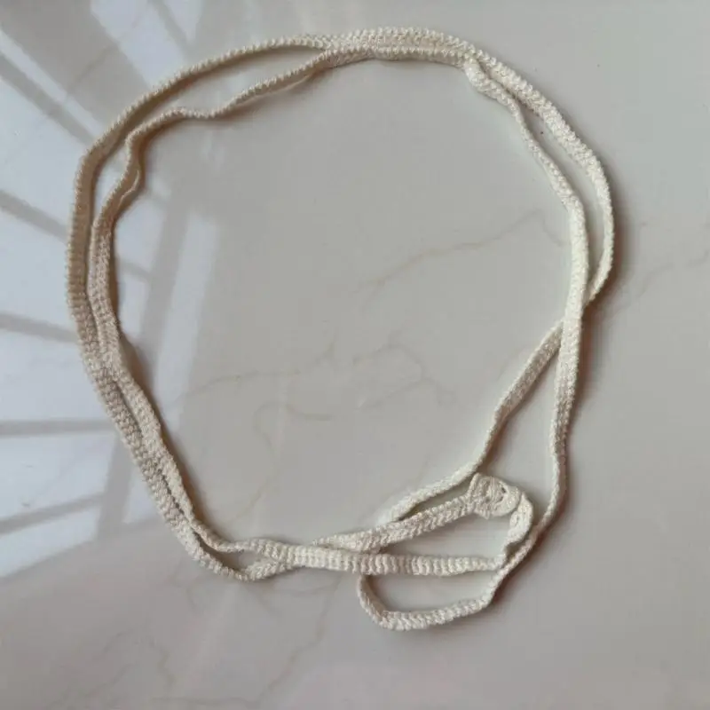 652F Cotton Linen Adjustable Waist Pants Drawstring Rope Belt 130cm Pants Accessories