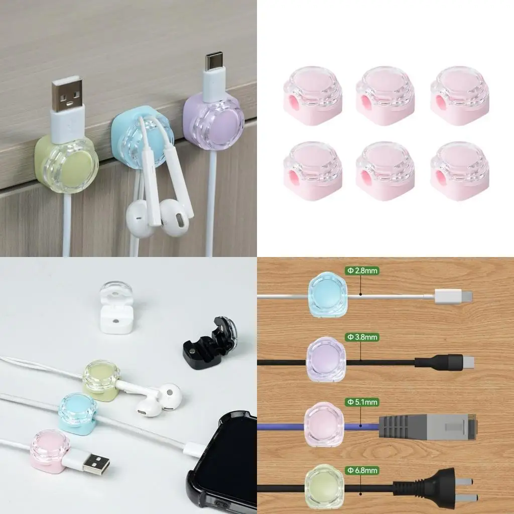 27RA 6pcs Cable Winder Charging Power Cord Date Line Storage Organiser Clip