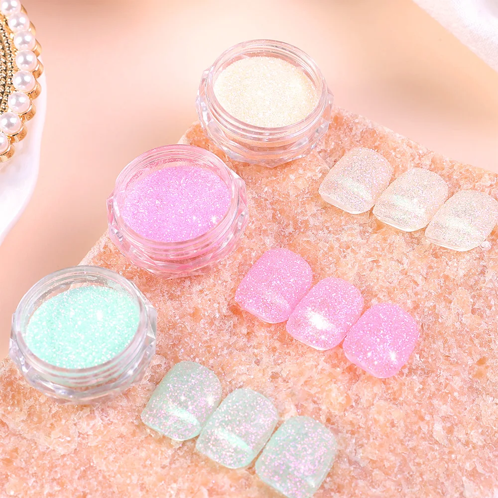 Net-0.5g Aurora Sandy Sugar Powder 12-Colors Crystal Diamonds Powder Iridescent Starlight Shinying Manicure Powder &*&