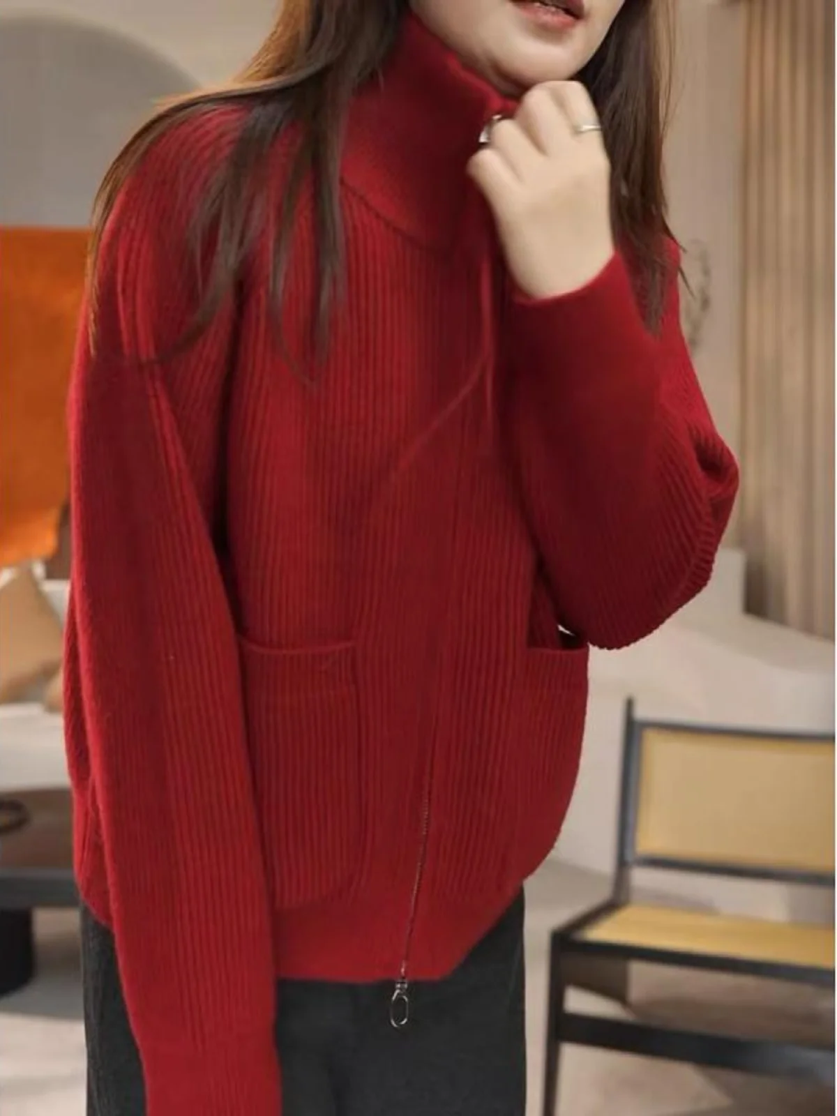 Pullover, Pullover, Strickjacken, Damen, Y2K, gerippter Strick, Perlen, rückenfrei, normaler Schnitt, bunt, lässig, elegant, raffiniert, einfach sauber