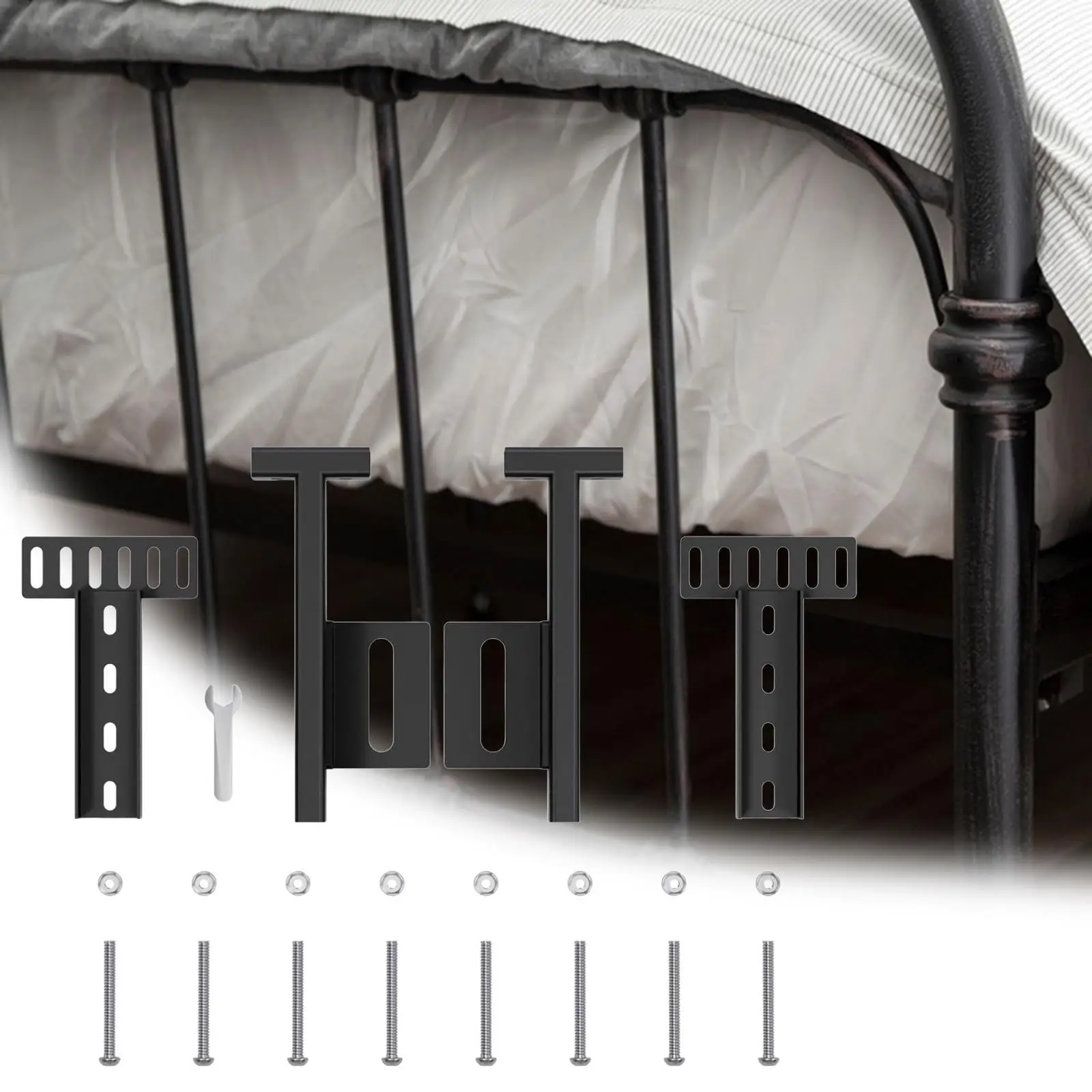 

Регулируемые кронштейны для изголовья. Уход. Простая установка. Гайки. Болты. Гаечный ключ. Комплект изголовья для ремонта домашнего каркаса кровати.