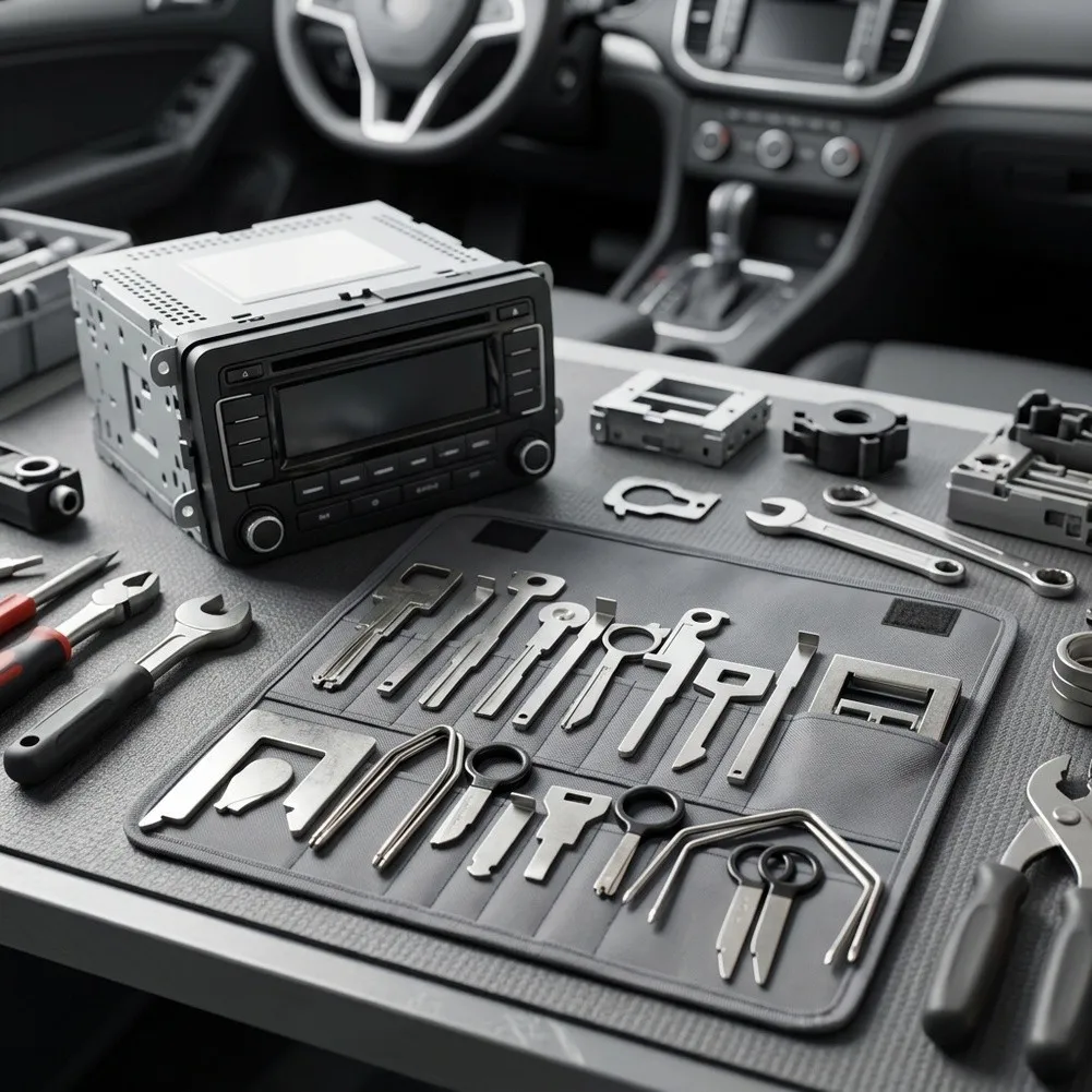 Professional 38-Piece Car Radio Removal and Installation Tool Set for Automotive Technicians and DIY Enthusiasts