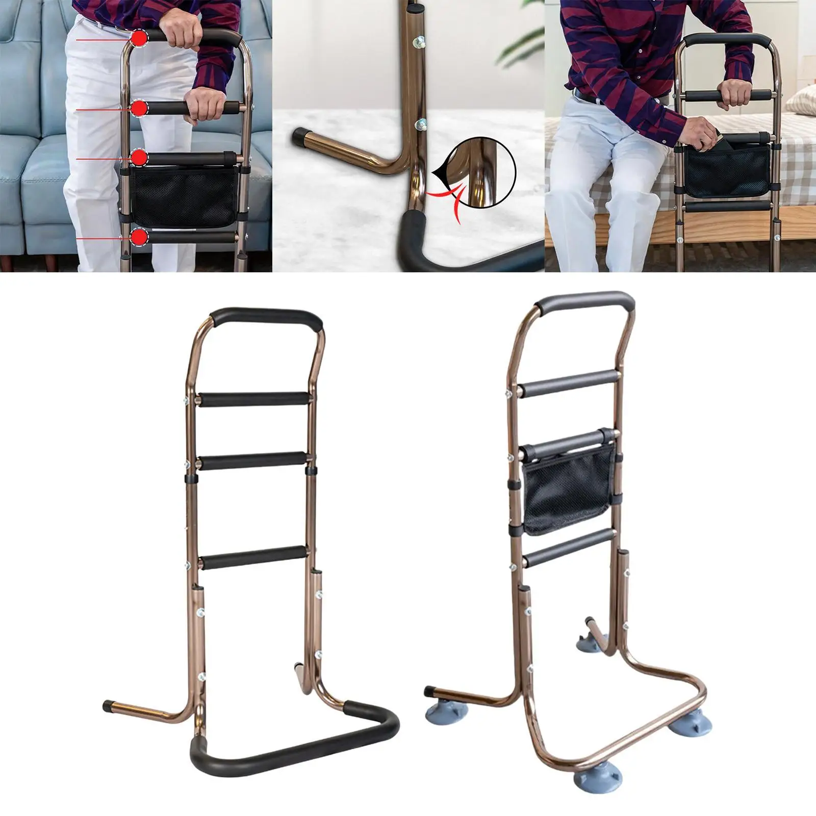 Chair Stands Assist for Seniors Stable Bed Side Rails Supports Grab Bar Portable Chair Lifting Assist for Elderly Bed Toilet