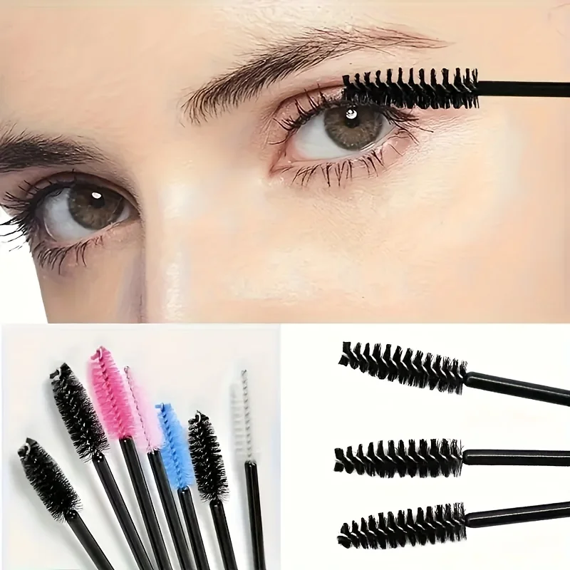 50 cepillos para rímel de pestañas, cucharas, cepillos de cristal para extensiones de pestañas, cejas, viajes y salón de belleza
