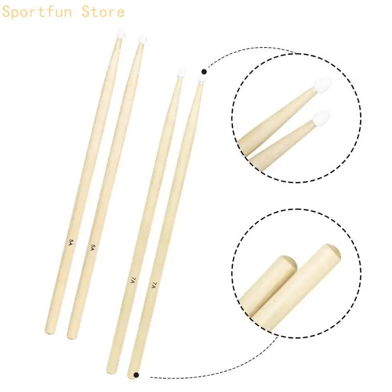 2pcs Exercise Drumstick Mallet Tongue Drumstick Mallets Handle Drum for Jazz Rock and Fusions Music X7JD