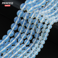 A+ White Opal 4 6 8 10mm Faceted Beads Loose Gemstone Beads for Jewelry Making Charm Bracelet Necklace DIY Accessories