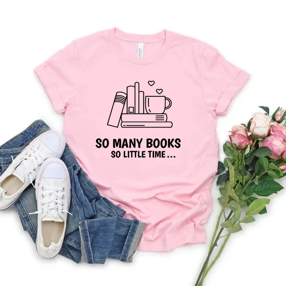 Many Books T-Shirt Book Lover T Shirt Librarian Shirt Reading Tshirt Bookworm Tee Graphic Casual Tshirt Summer Tops Personality