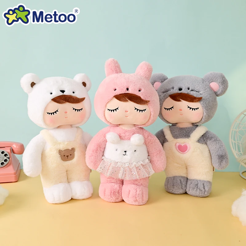 

Metoo 13inch Adorable Angela Doll Plush Toys Pink Rabbit Polar Bear Mice Sleep Dolls Kids Birthday Holiday Gifts