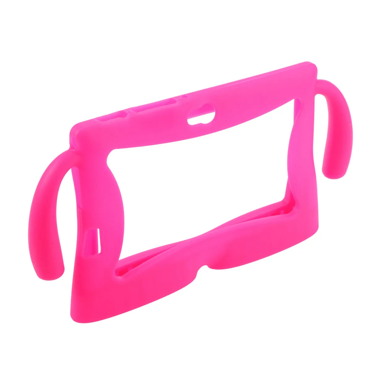 Capa de Silicone Rosa Vermelha para Tablet Infantil Q88 de 7 Polegadas - Capa Protetora de Silicone com Alça e Resistente a Sujeira e Impactos