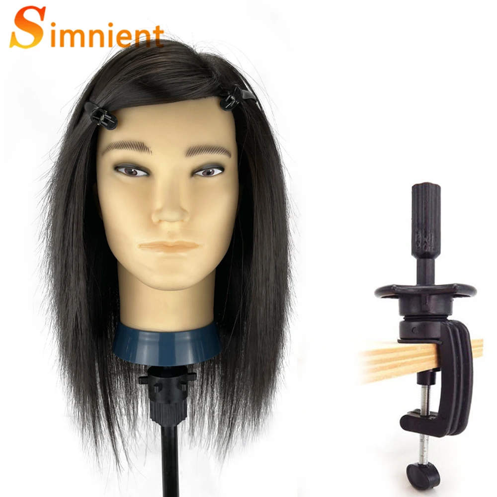 Tête de Mannequin Masculin avec 100% Fibre Synthétique, Cosmétologie Capillaire, pour Ministres et Styler