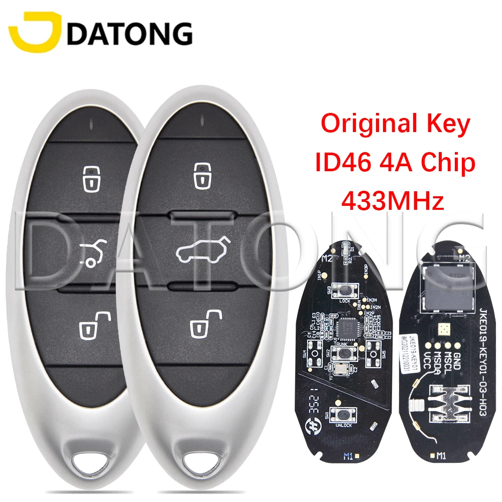 DR Original ID46/4A Chip 433MHz Promixity Car Remote Control Key For FAW BESTUNE T33 T55 T77 Pro T99