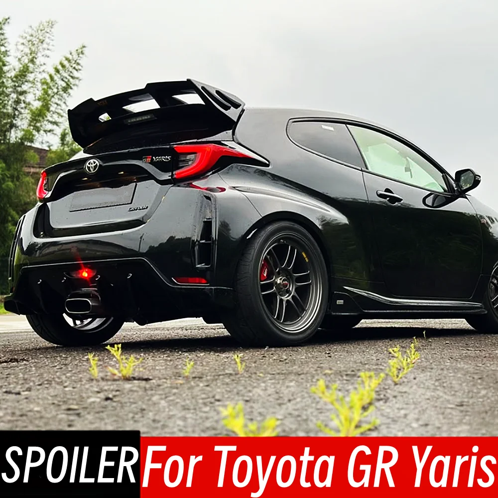

For Toyota GR Yaris Bodykit Car Rear Roof Trunk Lid Real Carbon Fibe Spoiler Tail Wings FRP Exterior Tuning Accessories Part