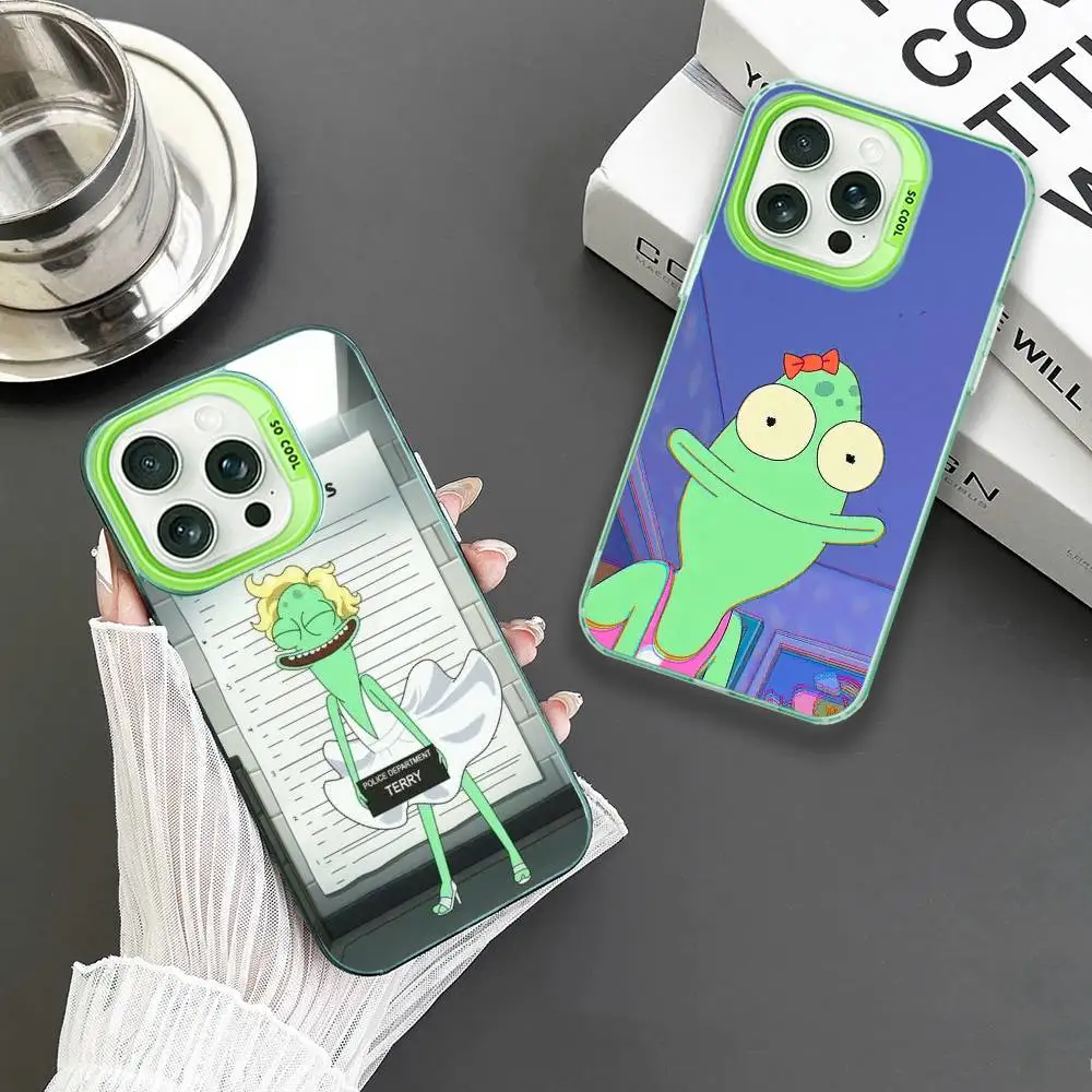 

Anime S-Solar Opposites pupa Phone Case For iPhone 16,15,14,13,12,11,Mini,Pro,MAX Green Matte Shockproof Cover