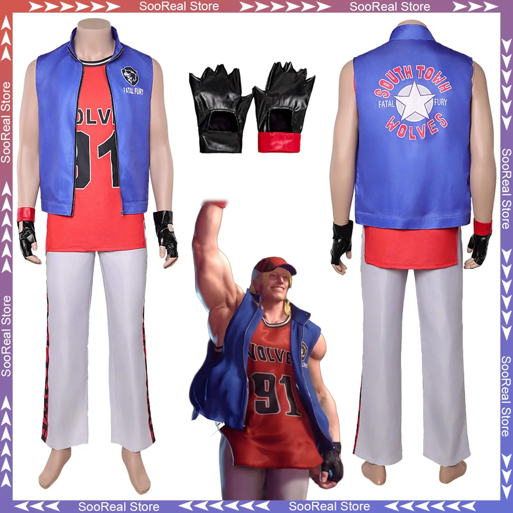 

SF 6 Terry Bogard Cosplay Fantasy Clothing Fighting Game Men Costume Disguise Adult Men Roleplay Fantasia Party Outfits