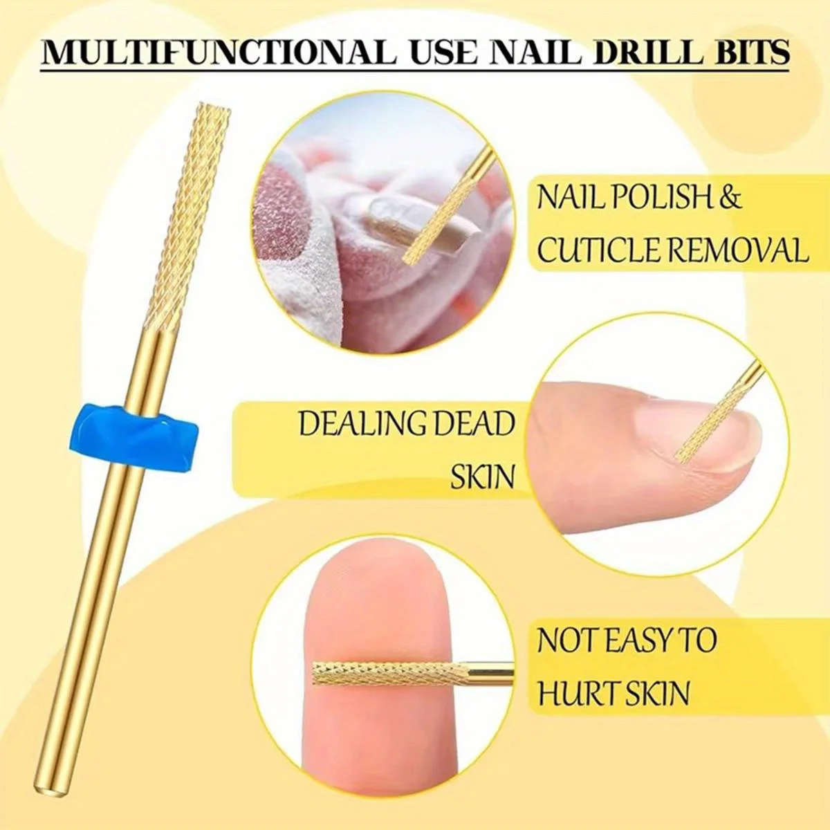 1/2PCS Zilver Goud Professionele Carbide Nail Boren Cuticle Bits Elektrische Cuticle Remover Voor Nail Cleaning Tool accessoires