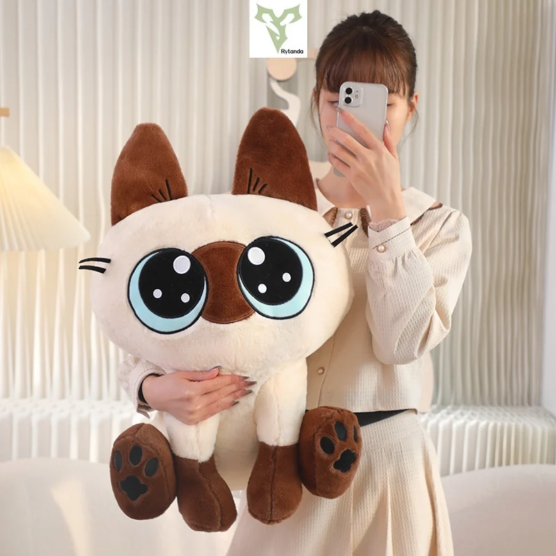 Kawaii Siamese Cat Azuki Can Azukisan Daily Life Lovely Cartoon Anime Plush Doll Home Decoration Children\'s Toys Graduation Gift