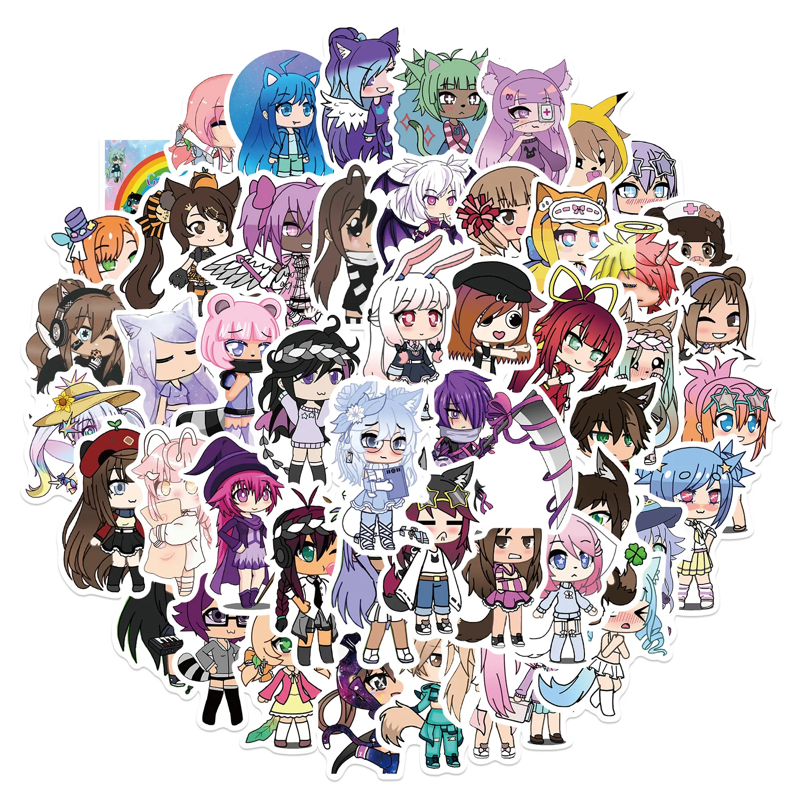 Gacha Life Games Cartoon Sticker, Kawaii Cute Stickers, Phone Laptop, DIY Scrapbook, Aesthetic Art Decal, Decor Stickers, 10 PCs, 30 PCs, 50PCs