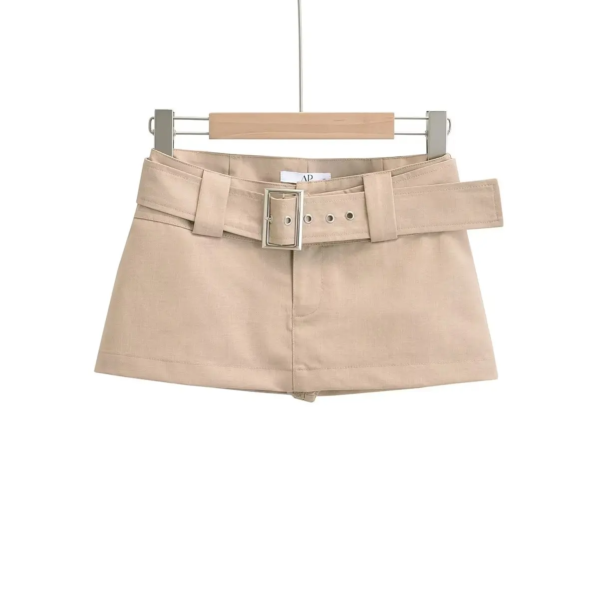 Sexy Short Khaki  Skirt High Waist Slimming Popular Network Long Leg Illusion Wrap around Skirt Women's Fashion Summer 2023