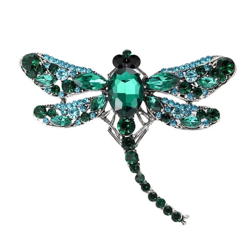 Broche de libélula para mujer, broches de insectos de diamantes de imitación, joyería de lujo para oficina y fiesta, regalos