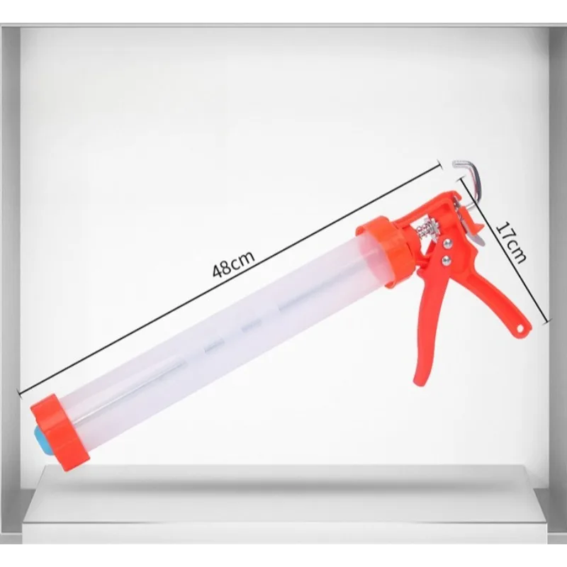 

Transparent Tube Caulking Gun 15 Inch Professional Aluminum Alloy Manual Caulk Gun for Windows Doors Household Construction Tool