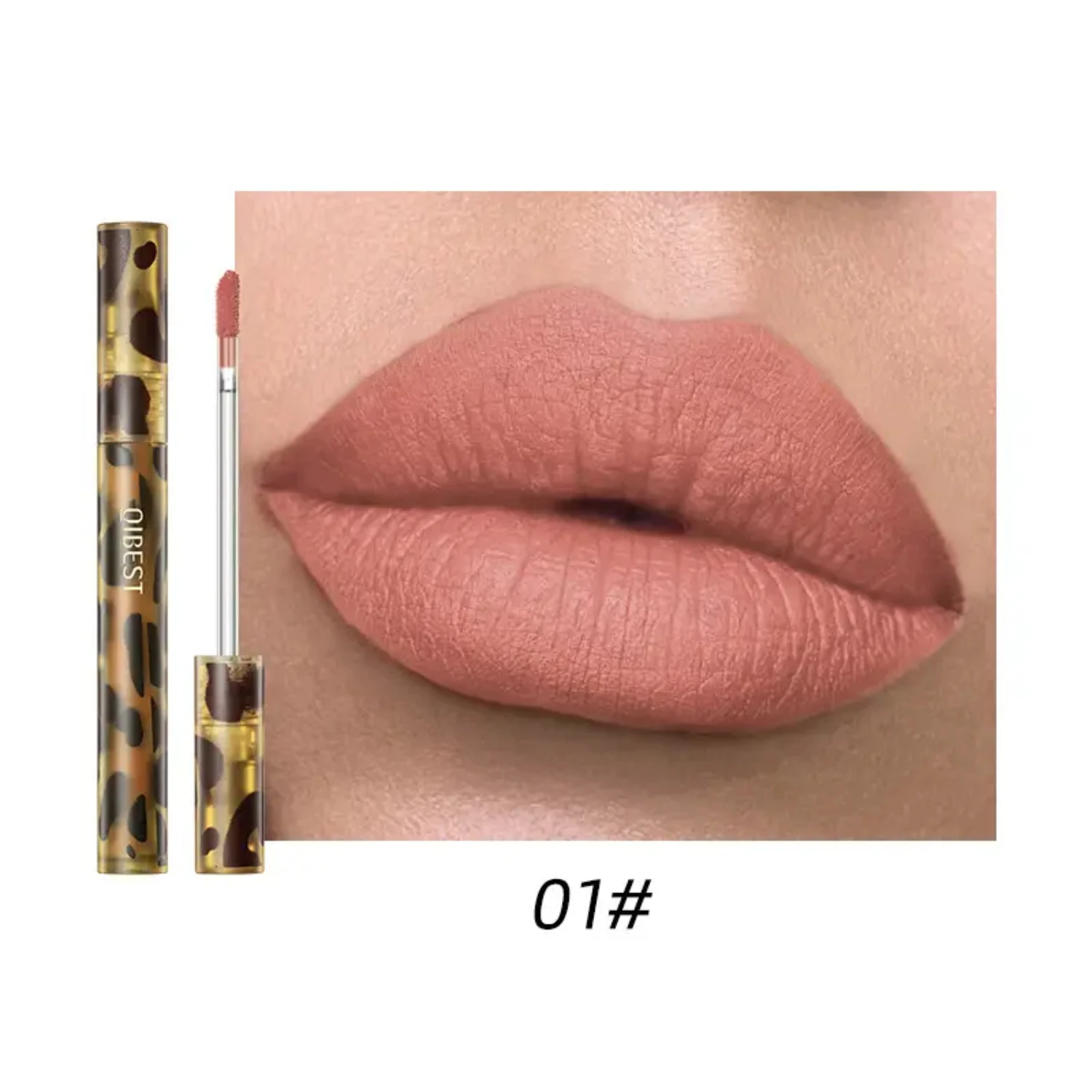 Velvet Leopard Print Lip Glaze ง่ายต่อการสี Non Stick Cup ไม่จางหายลิปสติก Long Lasting Waterproof Lip Gloss