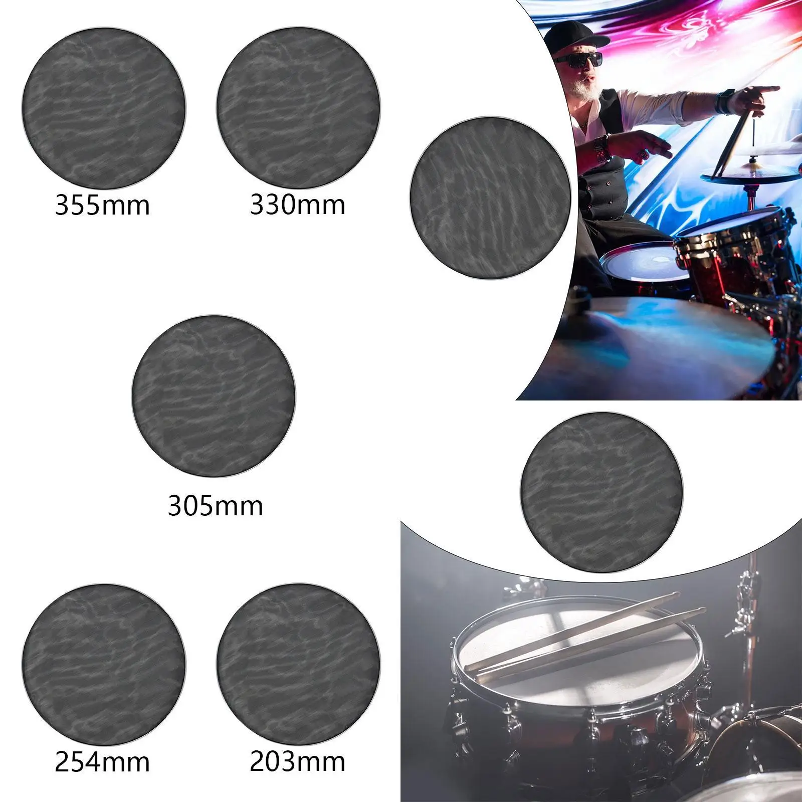 Bass Drum Drumhead portabel Silent Drum Pad untuk Drum Bass Drum Snares Tom