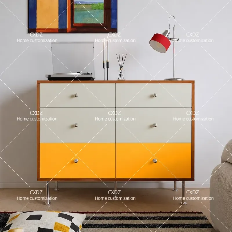 Antique Style Bedside Storage Cabinet with Drawers Bedroom Nightstand Living Room Side Table Wall Mounted Locker Home
