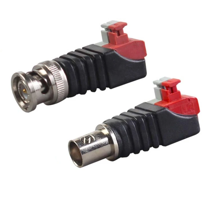 1/5/10Pcs/lot Q9 Plug 75-5 Press BNC Connector Analog Surveillance Camera Welding-free Bnc Video Cable Copper Core Interface