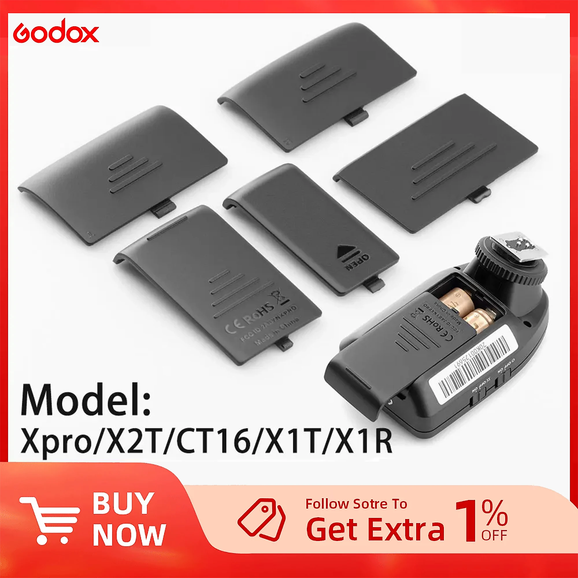 Godox XPRO X2 X1T X1R CTR-16 Trigger Transmitter Receiver Battery Cover Replace Accessories