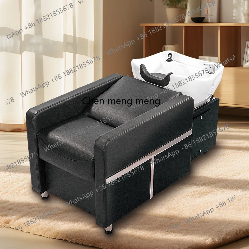 

High-end semi-reclining, hair salon ceramic deep basin flush bed, barber shop special shampoo bed