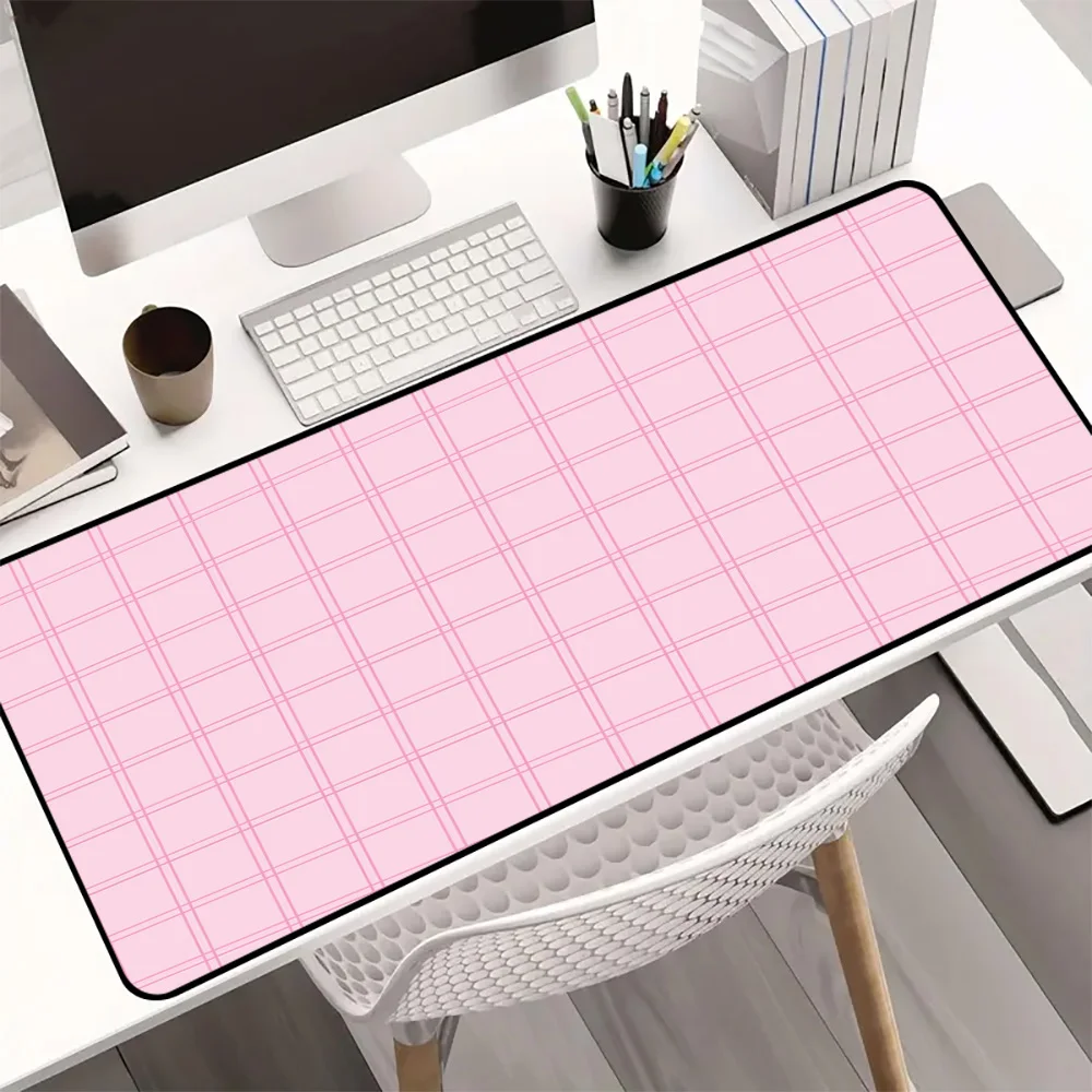 

Gaming Mouse Mat,Large Mouse Pad, Desk Mat XXL 900x400mm Gamer Keyboard Pad Office Work Home(Pink Plaid)
