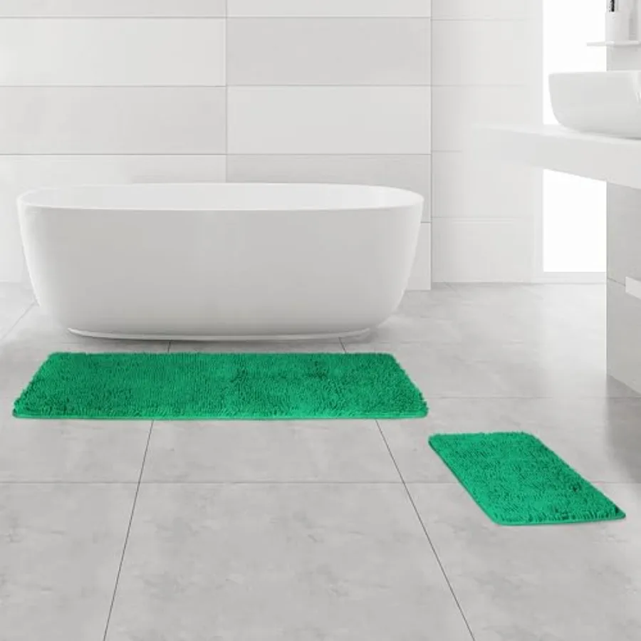 

Bathroom Rugs Sets 2 PieceThick Chenille Bath Mats Absorbent and Washable Bath Rug Non-Slip Extra Soft Rugs for Bathroom Floor