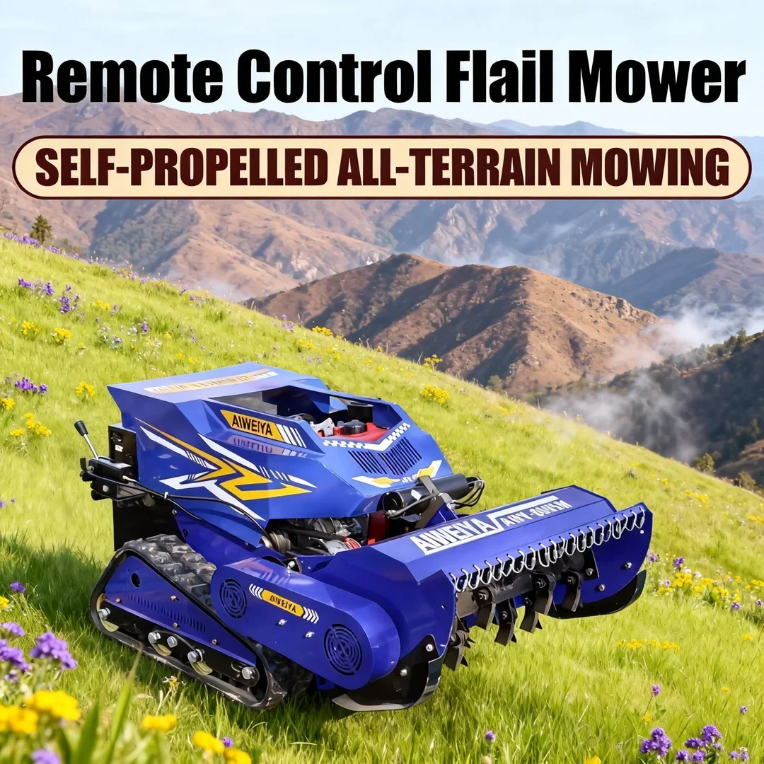 Customized Hot-Selling High Quality Flail Lawn Mower - CE EPA All Terrain Rubber Tracks Remote Control Grass Cutter