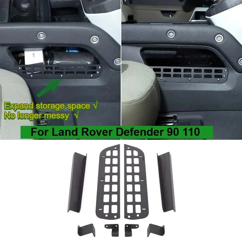 

For Land Rover Defender 90 110 2020-2026 Car Under Center Carbon steel Storage Fence Storage divider Interior accessories