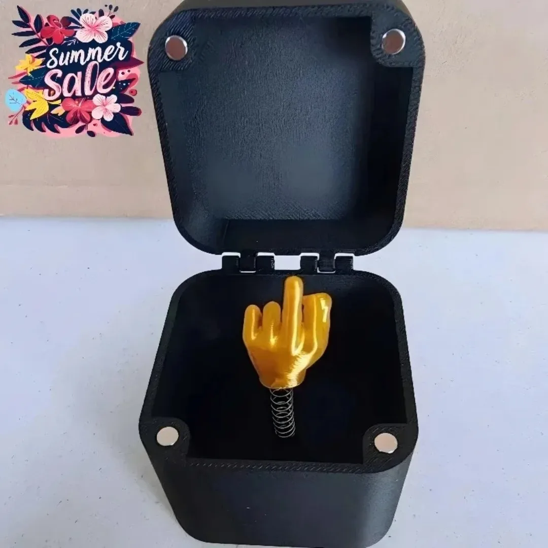 2025 إصبع متوسط مضحك في صندوق - هدية ديكور مكتبي للهالوين وعيد الميلاد وأعياد الميلاد، لعبة مكتب مبتكرة وديكور منزلي