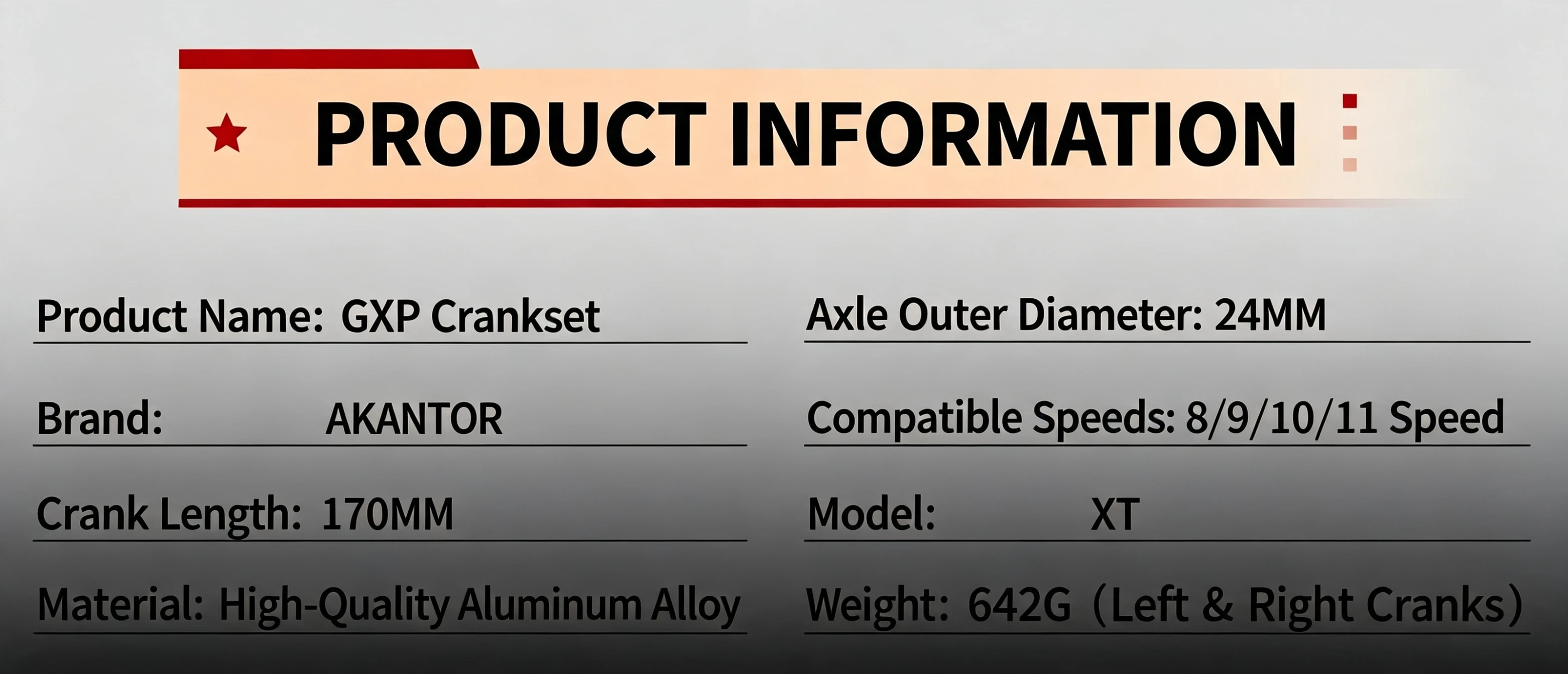 AKANTOR XT Hollowtech MTB Kurbelgarnitur 104 BCD 170mm Fahrradkurbelarm 34-40T Kettenblatt 9-12-Gang Mountainbike Kurbelsatz – Detail 2