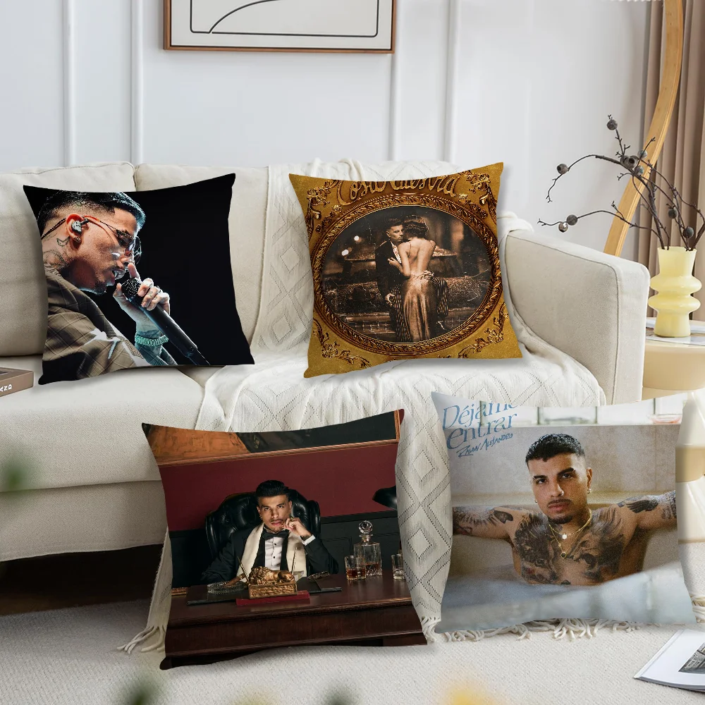 Singer R-Rauw Alejandro Cosa Nuestra Pillow Case Living Room Sofa Cushion Cover Suitable For Home Bedroom Room Decoration