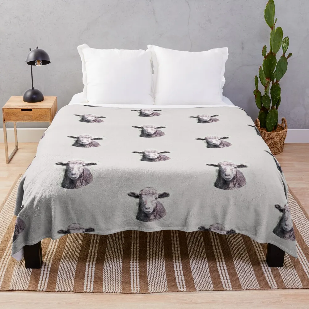 Herdwick Lamb (Lake District Sheep) Watercolour Throw Blanket Decorative Sofa Blanket wednesday Luxury Brand Blanket