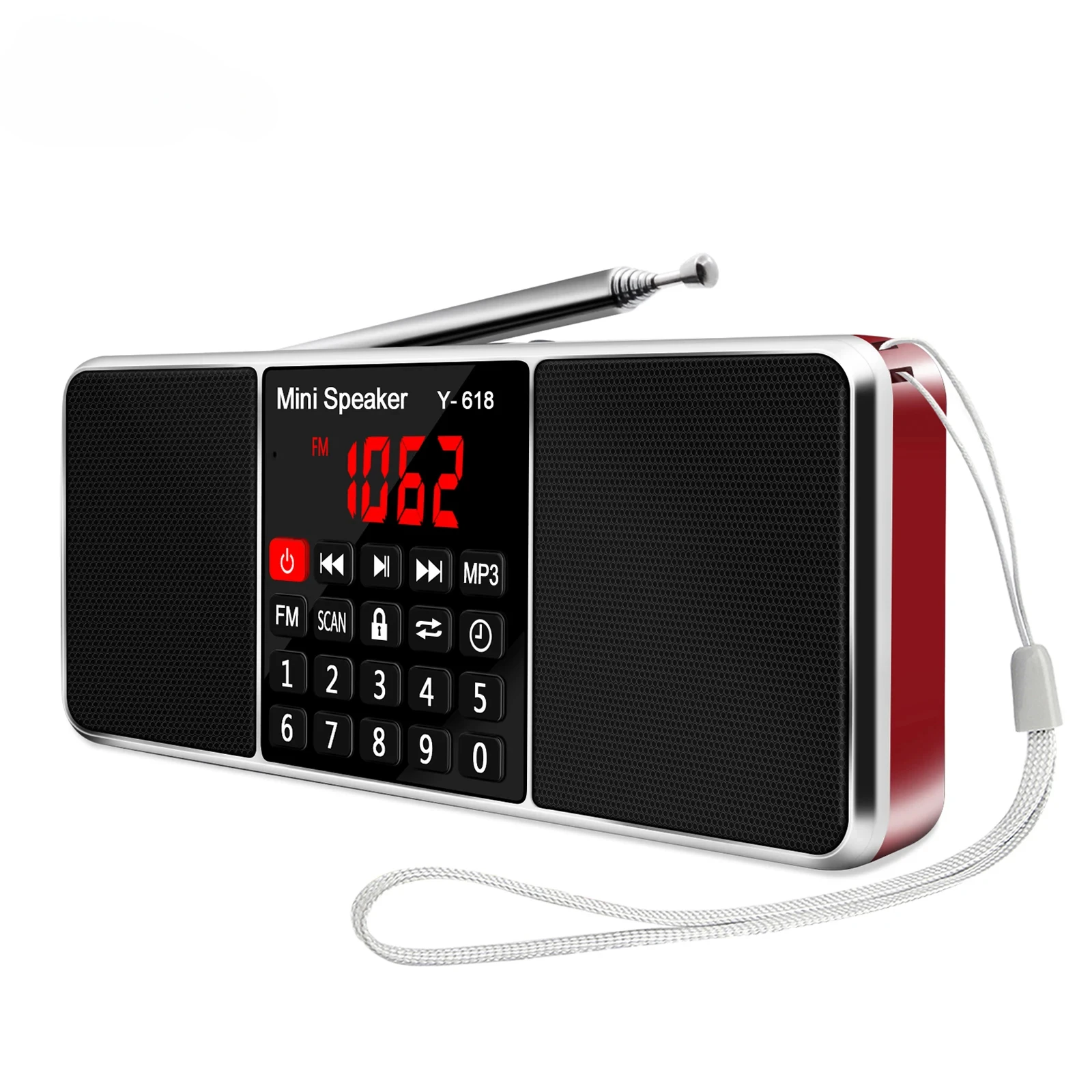 Lefon FM Digital Radio Dual Speaker Stereo Surround MP3 Audio Player Support TF Card Timing Shutdown Function for Home&Outdoor