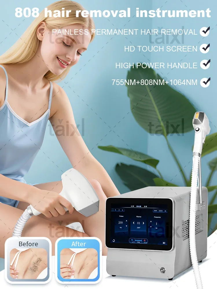 Máquina profissional da remoção do cabelo do laser do diodo 808nm 10 varas 4000w gelo platina indolor remoção permanente do cabelo para a casa do salão de beleza