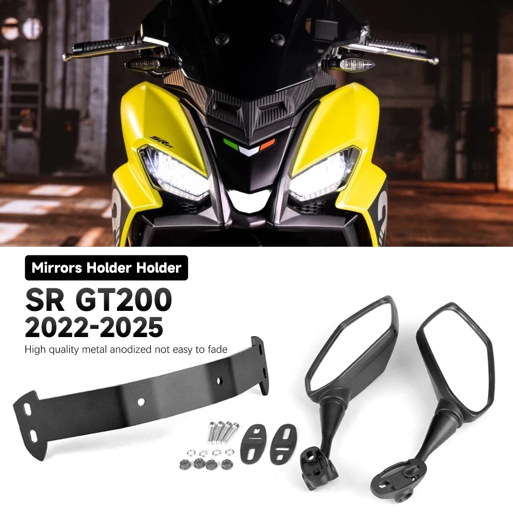 Für Aprilia SR GT200 SR GT 200 srgt 200 2022-2025 Motorrad-Zubehör Spiegelhalterung Kit Windschutzscheiben-Rückspiegel-Halter