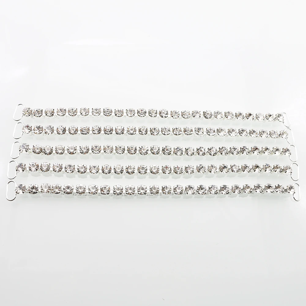 New 10pcs 12 * 175mm Fashionable 1 Drainage Diamond Chain Bikini Connector/flat Chain Reinforced Metal Crystal Bikini Buckle