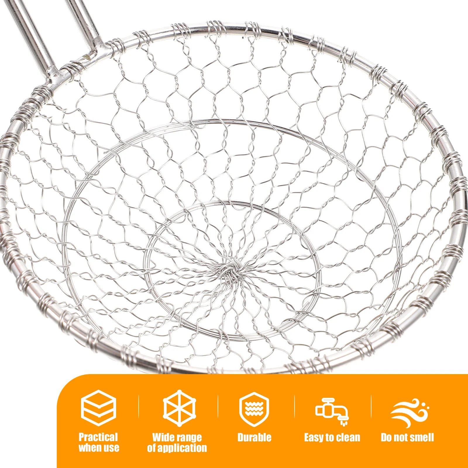

1Pcs Stainless Steel Skimmer Spoon Cooking Strainer Heat Resistant Long Handle Kitchen Frying Utensil Frying Skimmer