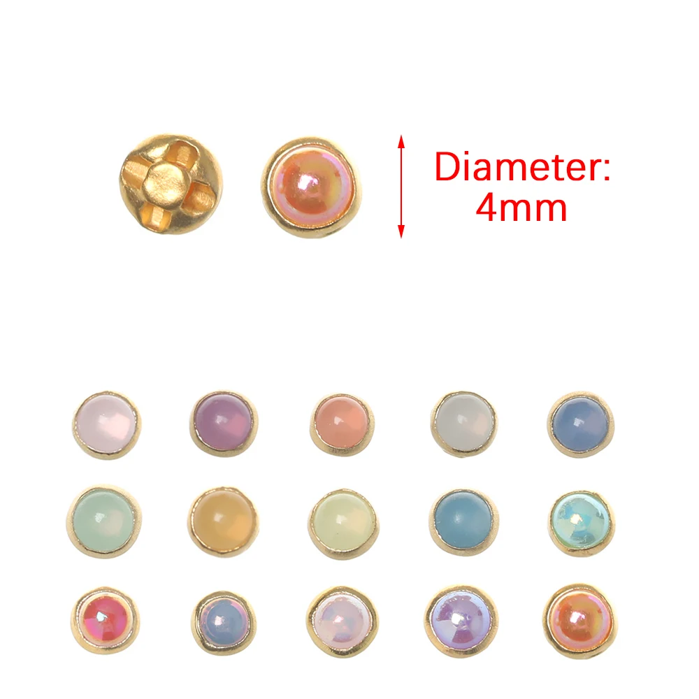 20Pcs Gold Pearl Mini Buttons Tiny For Dolls Accessories Crafts Scrapbooking DIY Doll Shoes Buckle Blyth Doll Clothing Buckles