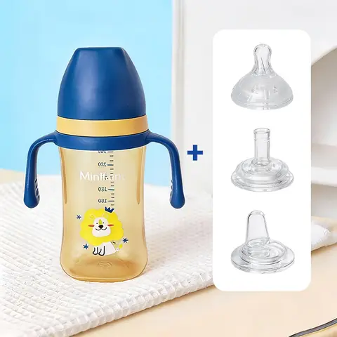 300-ml-Babyflasche, geeignet für Wasser und Formel, mit Griff und Deckel, leicht zu halten, Unisex-Flasche – perfektes Geschenk