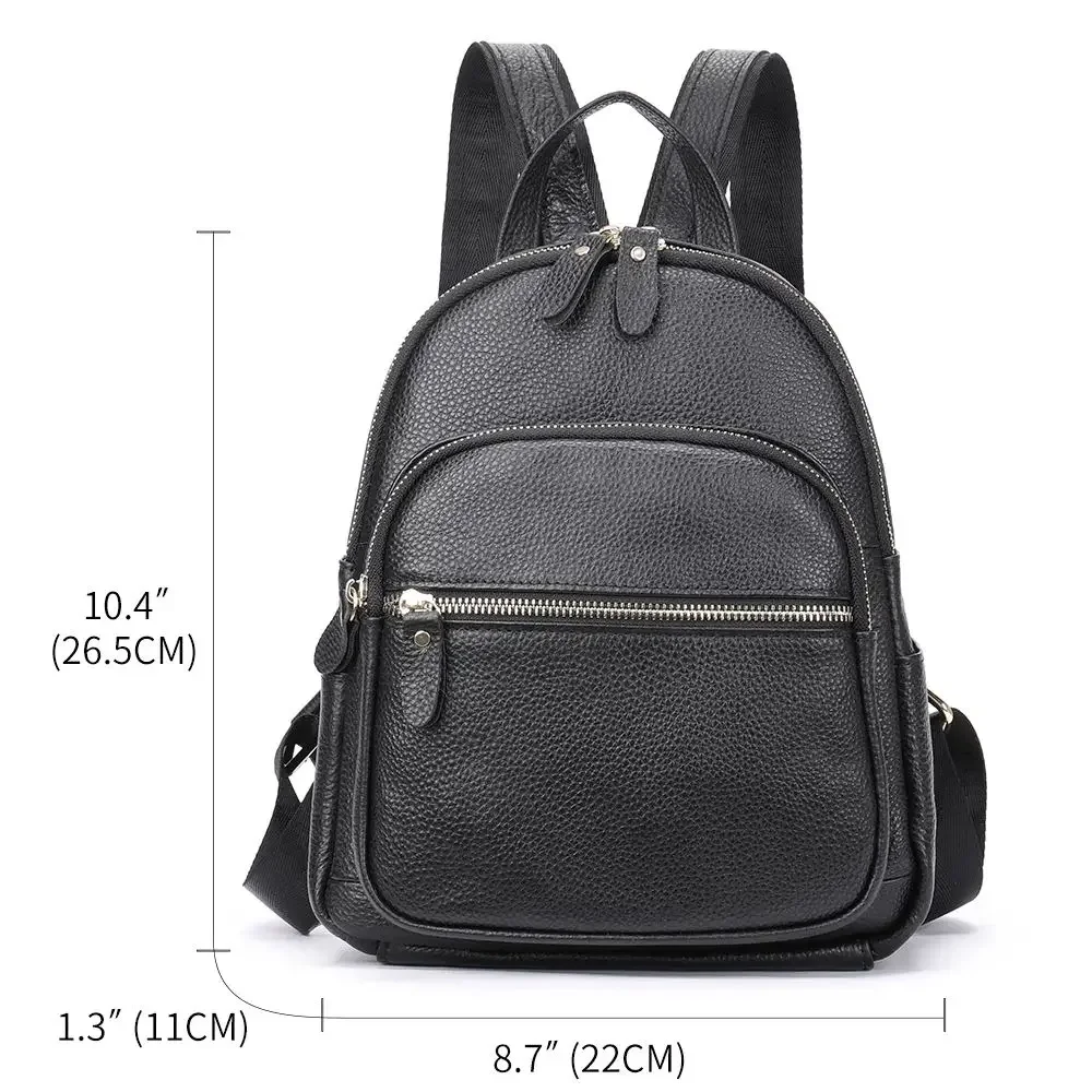 Borsa da viaggio da donna BZaino in vera pelle Borsa da scuola femminile per ragazze Zaino da donna in morbida pelle di vitello Zaino da viaggio a doppia spalla