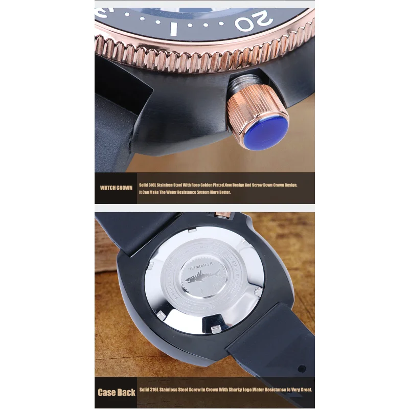 Heimdallr-Montre de Plongée Sharkey pour Homme, Sweat-Shirt Noir Saphir, Boîtier Enduit, Cadran Shoous, 200m d'Eau 02/10/2018 NH35A, Mouvement existent