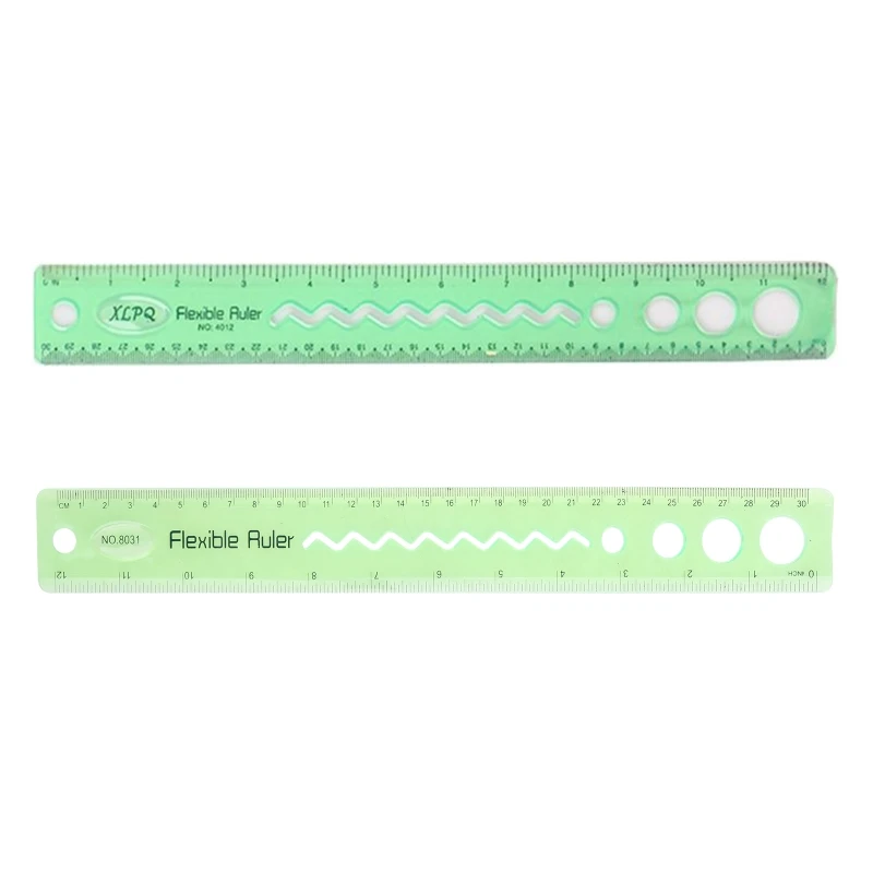 30cm Soft Flexible Ruler Multicolor Measure Straight Rulers Office School Suppli